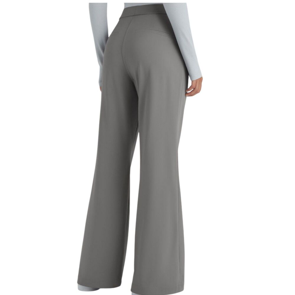 Halara Flex DayStretch Gray High Waist Pleated Pull On Flare Pants Size Medium